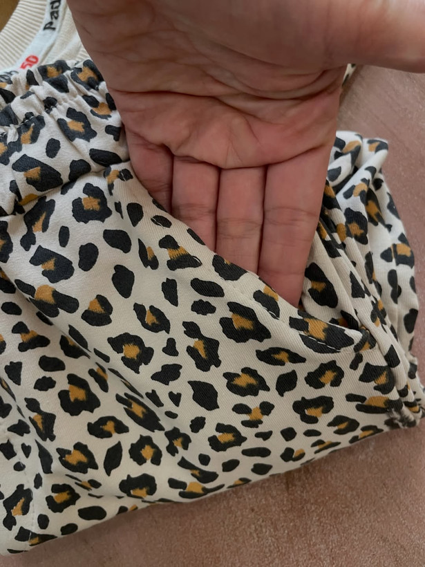 دورس و شلوار جنس دورس دونخ دخترانه دو رنگ کرم و نسکافه ای